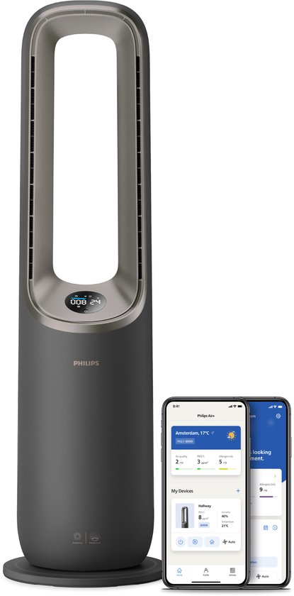 Philips 8000-serie Air Performer 3-in-1 luchtreiniger, ventilator en verwarming