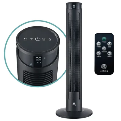 Air King Torenventilator 117 cm met Afstandsbediening Zwart