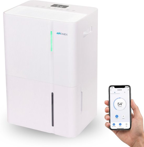 Aironex luchtontvochtiger 30 liter per dag fluisterstil wit